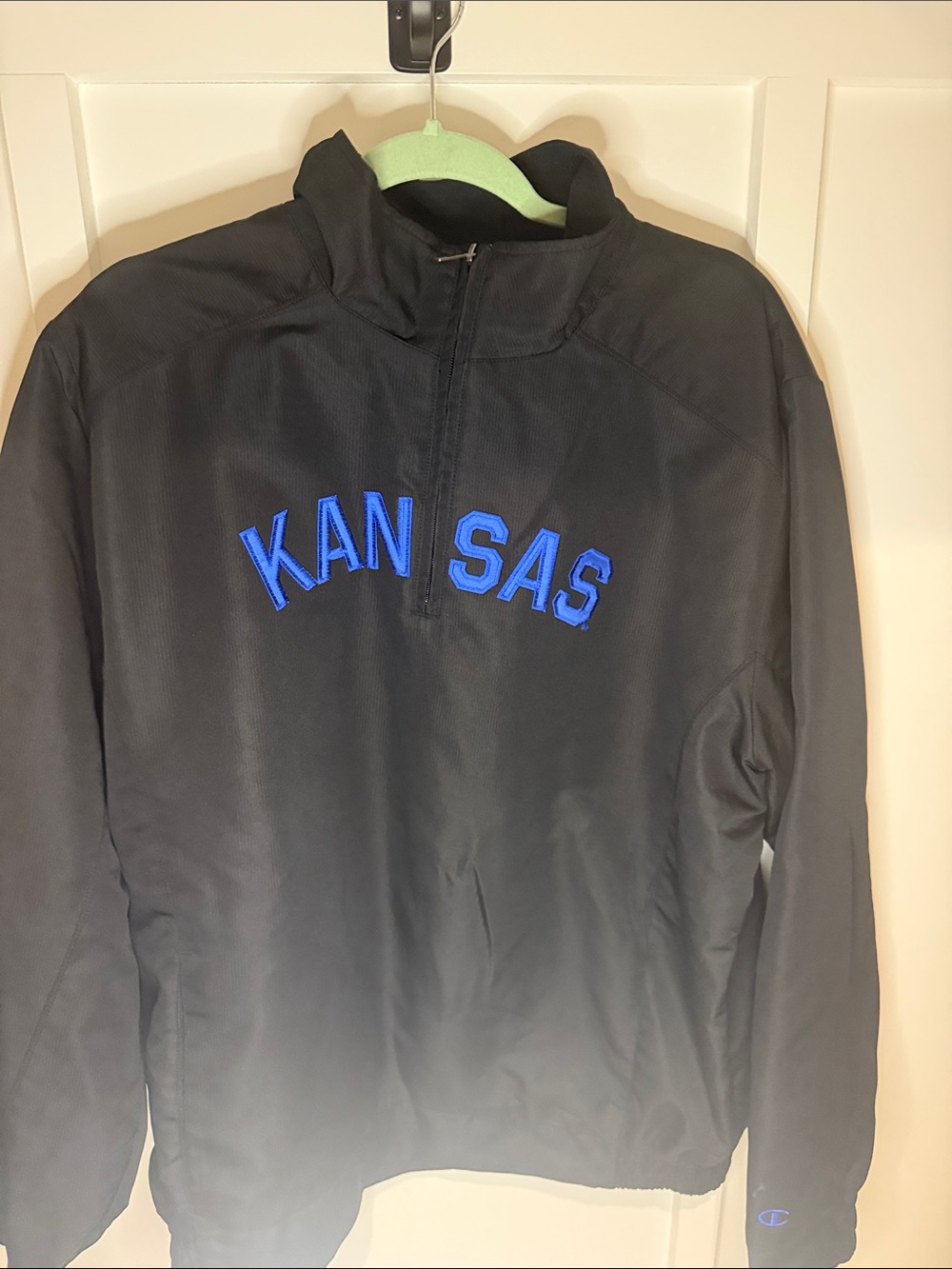 Kansas Jayhawks Champion Black Quarter-Zip Pullover